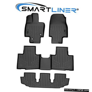 Floor Mat SMARTLINER�t���A�}�b�g3�񃉃C�i�[�Z�b�g2020-2021�g���^�n�C�����_�[�p�u���b�N SMARTLINER Floor Mats 3 Row Liner Set Black for 2020-2021 Toyota Highlander �y���s�A���i�z