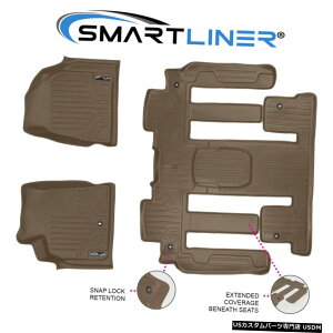 Floor Mat SMARTLINER�J�X�^���t�B�b�g�t���A�}�b�g�g���o�[�X/�G���N���[�u/�A�J�f�B�A�p3��^���Z�b�g SMARTLINER Custom Fit Floor Mats 3 Rows Tan Set For Traverse / Enclave / Acadia �y���s�A���i�z