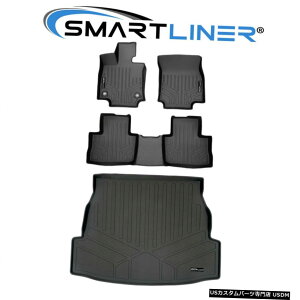 Floor Mat SMARTLINERtA}bgJ[SCi[Zbg2019-2021g^RAV4nCubhȂ SMARTLINER Floor Mats Cargo Liner Set Black for 2019-2021 Toyota RAV4 No Hybrid