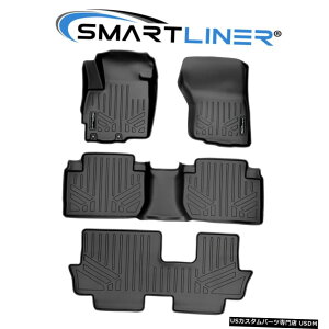 Floor Mat SMARTLINERJX^tBbgtA}bg3񃉃Ci[ZbgubN2011-2019AEg_[ SMARTLINER Custom Fit Floor Mats 3 Row Liner Set Black for 2011-2019 Outlander
