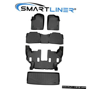 Floor Mat SMARTLINER�t���A�}�b�g3��Z�b�g�ƃA���}�_�p�J�[�S���C�i�[�u���b�N-QX56-QX80 SMARTLINER Floor Mats 3 Row Set And Cargo Liner Black For Armada - QX56 - QX80 �y���s�A���i�z