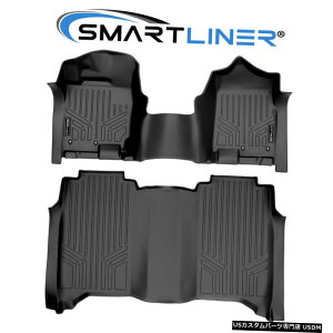 Floor Mat SMARTLINER�t���A�}�b�g�u���b�N17-21�^�C�^��/ 16-2021�^�C�^��XD�N���[�L���u�x���`�V�[�g SMARTLINER Floor Mats Black for 17-21 Titan/16-2021 Titan XD Crew Cab Bench Seat