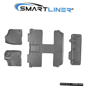 Floor Mat SMARTLINER�t���A�}�b�g3��J�[�S���C�i�[�Z�b�g�O���[2013-2020�V�G�i7�V�[�g SMARTLINER Floor Mats 3 Rows Cargo Liner Set Grey For 2013-2020 Sienna 7 Seats �y���s�A���i�z