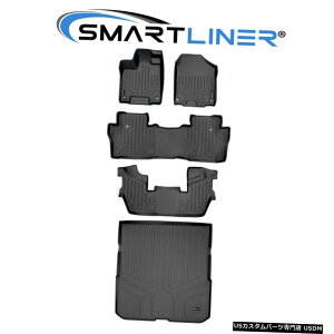 Floor Mat 2016-21�p�C���b�g7��q�p�̃J�X�^���t���A�}�b�g3��ƃJ�[�S���C�i�[�Z�b�g�u���b�N Custom Floor Mats 3 Rows And Cargo Liner Set Black For 2016-21 Pilot 7 Passenger �y���s�A���i�z