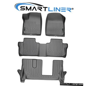 Floor Mat SMARTLINER�t���A�}�b�g�i3��j�O���[2017-2021 GMC�A�J�f�B�A�x���`�V�[�g�t�� SMARTLINER Floor Mats (3 Rows) Grey For 2017-2021 GMC Acadia With Bench Seats �y���s�A���i�z