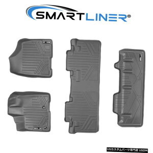 Floor Mat SMARTLINER�t���A�}�b�g�Z�b�g2��J�[�S���C�i�[�O���[13-2020�V�G�i8��q�p SMARTLINER Floor Mats Set 2 Rows Cargo Liner Grey For 13-2020 Sienna 8 Passenger �y���s�A���i�z