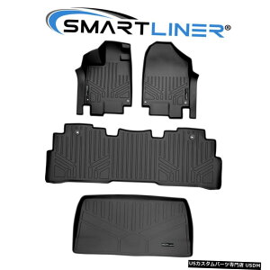 Floor Mat SMARTLINERtA}bg2018-2021IfbZC3ڃubŇɃJ[SCi[Zbg SMARTLINER Floor Mats Set Cargo Liner Behind 3rd Row Black For 2018-2021 Odyssey
