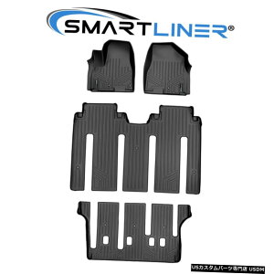 Floor Mat SMARTLINER�t���A�}�b�g15-21Kia Sedona SXL 7��p�ԗp3��u���b�N�Z�b�g SMARTLINER Floor Mats 3 Row Black Set For 15-21 Kia Sedona SXL 7 Passenger Model �y���s�A���i�z