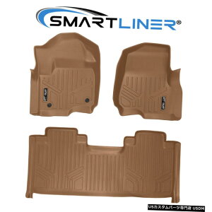 Floor Mat SMARTLINER^tA}bg2017-2020F-250 F-350 SuperCab 1ڃoPbgV[g SMARTLINER Tan Floor Mats 2017-2020 F-250 F-350 SuperCab 1st Row Bucket Seats