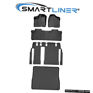 Floor Mat SMARTLINER�t���A�}�b�g�i2��j�ƃV�G�i8�l�p�J�[�S���C�i�[�Z�b�g�u���b�N SMARTLINER Floor Mats (2 Rows) And Cargo Liner Set Black For Sienna 8 Passenger �y���s�A���i�z