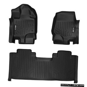 Floor Mat MaxLiner 1ڂ2ڂ̃tA}bg2015-20F-150X[p[Lupɍɐݒ MaxLiner 1st  2nd Row Floor Mats Set Black for 2015-20 F-150 Super Cab