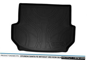 Floor Mat q_CT^tFpJ[SCi[tA}bggCubN2013- 2018N3ڂȂ Cargo Liner Floor Mat Tray Black For Hyundai Santa Fe W/O 3rd Row 2013-2018