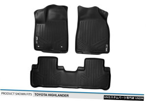 Floor Mat MAXFLOORMAT�t�����g/ 2��t���A���C�i�[�}�b�g�u���b�N�i14-19�g���^�n�C�����_�[�p�j MAXFLOORMAT Front/Second Row Floor Liner Mat Black for 14-19 Toyota Highlander