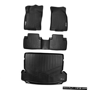 Floor Mat Maxliner�J�X�^���t���A�}�b�g�J�[�S���C�i�[�u���b�N�Z�b�g14-2020���[�O3��ڕt�� Maxliner Custom Floor Mats Cargo Liner Black Set For 14-2020 Rogue W/ 3rd Row �y���s�A���i�z