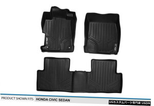 Floor Mat MAXFLOORMATフロント/リアローフロアライナーマットブラック12-15ホンダシビックセダン MAXFLOORMAT Front/Rear Rows Floor Liner Mats Black for 12-15 Honda Civic Sedan