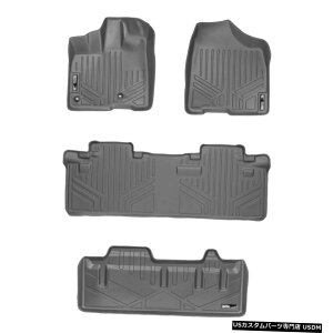 Floor Mat Maxliner�t���A�}�b�g�Z�b�g2��J�[�S���C�i�[�O���[13-2020�V�G�i8��q�p Maxliner Floor Mats Set 2 Rows Cargo Liner Grey For 13-2020 Sienna 8 Passenger �y���s�A���i�z