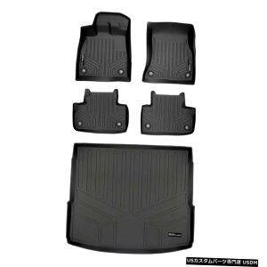 Floor Mat MaxlinertA}bg2ڃubŇ̃J[SCi[2018Audi Q5 / SQ5 Maxliner Floor Mats And cargo liner Behind 2nd Row Black For 2018 Audi Q5/SQ5