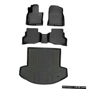 Floor Mat �}�c�_CX-92016-2021�p�}�b�N�X���C�i�[�t���A�}�b�g�ƃJ�[�S�g�����N���C�i�[�Z�b�g�u���b�N Maxliner Floor Mats And Cargo Trunk Liner Set Black For Mazda CX-9 2016-2021 �y���s�A���i�z