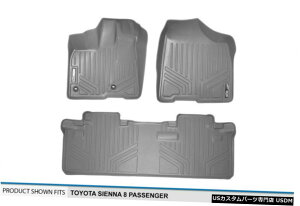 Floor Mat MAXFLOORMAT�t�����g��2��ڃt���A���C�i�[�}�b�g�O���[13-20�V�G�i8�l��� MAXFLOORMAT Front  2nd Row Floor Liner Mats Grey for 13-20 Sienna 8-Passenger �y���s�A���i�z