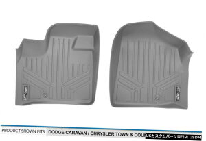 Floor Mat MAXFLOORMAT�t�����g1��t���A���C�i�[�}�b�g�O���[2008-20�_�b�W�O�����h�L�����o�� MAXFLOORMAT Front 1st Row Floor Liner Mat Grey for 2008-20 Dodge Grand Caravan �y���s�A���i�z