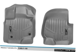 Floor Mat MAXFLOORMATMaxLiner�t�����g1��ڃt���A���C�i�[�}�b�g�O���[2015-21�t�H�[�hF-150 MAXFLOORMAT MaxLiner Front 1st Row Floor Liner Mat Grey for 2015-21 Ford F-150 �y���s�A���i�z