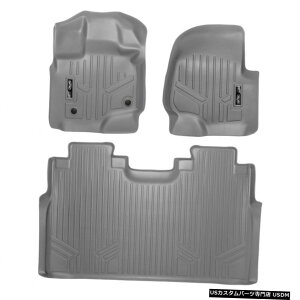 Floor Mat MaxLiner�S�V��^1���/ 2��ڃt���A�}�b�g�O���[�A15-20�t�H�[�hF-150�N���[�L���u MaxLiner All Weather 1st/2nd Row Floor Mats Grey for 15-20 Ford F-150 Crew Cab �y���s�A���i�z