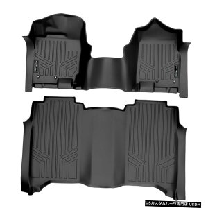 Floor Mat Maxliner�t���A�}�b�g�u���b�N17-21�^�C�^��/ 16-2021�^�C�^��XD�N���[�L���u�x���`�V�[�g Maxliner Floor Mats Black for 17-21 Titan/16-2021 Titan XD Crew Cab Bench Seat �y���s�A���i�z