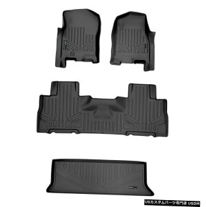 Floor Mat 2007-10�G�N�X�y�f�B�V�����i�r�Q�[�^�[�o�P�b�g�V�[�g�p�t���A�}�b�g�J�[�S���C�i�[�Z�b�g�u���b�N Floor Mats Cargo Liner Set Black for 2007-10 Expedition Navigator Bucket Seats �y���s�A���i�z