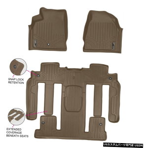 Floor Mat Smartliner�J�X�^���t�B�b�g�t���A�}�b�g�g���o�[�X/�G���N���[�u/�A�J�f�B�A�p3��^���Z�b�g Smartliner Custom Fit Floor Mats 3 Rows Tan Set For Traverse / Enclave / Acadia �y���s�A���i�z