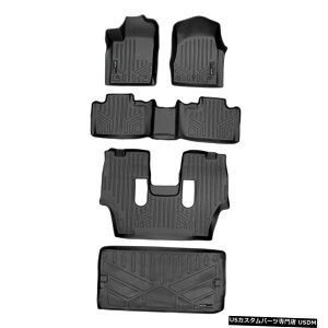 Floor Mat Smartliner�t���A�}�b�g3���3��ڂ̌��̃J�[�S���C�i�[�f�������S�p�u���b�N Smartliner Floor Mats 3 Rows And Cargo Liner Behind 3rd Row Black For Durango �y���s�A���i�z