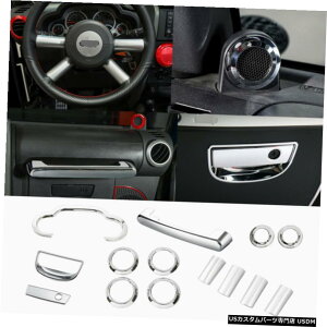 �N���[�����b�L �W�[�v�����O���[2007-2010�N���[���p14�̒����_�b�V���{�[�h�����J�o�[�L�b�g 14pcs Central Dashboard Decoration Cover Kit For Jeep Wrangler 2007-2010 Chrome