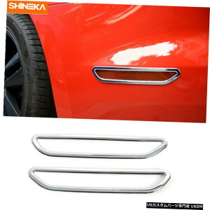 N[bL Aop[TChxt[Jo[tH[h}X^O15+Npgx[ Rear Bumper Side Warning Light Frame Cover Trim Bezel For Ford Mustang 15+ Chrom