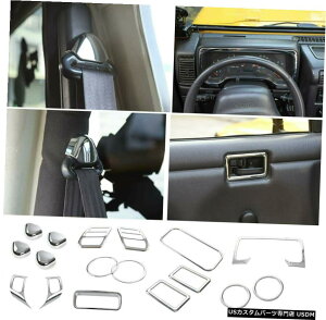 �N���[�����b�L �W�[�v�����O���[TJ1997-2006�p17PC�N���[���t���Z�b�g���������g�����L�b�g 17PC Chrome Full Set Interior Decoration Trim Kit For Jeep Wrangler TJ 1997-2006