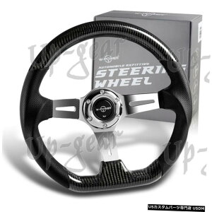 N[bL AJ[{t@Co[W-Power13.5 Obv6z[N[3X|[NBe[WXeAOzC[ Real Carbon Fiber W-Power 13.5" Grip 6Hole Chrome 3-Spoke Vintage Steering Wheel