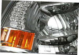 N[bL 1999-2004tH[hF250 / F350X[p[f[eB[LEDN[wbhCgiAo[tN^[tj For 1999-2004 Ford F250/F350 Super Duty LED Chrome Headlights W/Amber Reflector