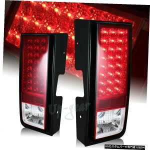 N[bL 2003- 2009Nn}[H2N[nEWObh/NAYLEDAu[Le[Cg For 2003-2009 Hummer H2 Chrome Housing Red/Clear Lens LED Rear Brake Tail Lights
