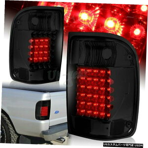 N[bL 93-00tH[hW[N[nEWOX[NYLEDAu[Le[Cgvp For 93-00 Ford Ranger Chrome Housing Smoke Lens LED Rear Brake Tail Light Lamp
