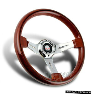 N[bL jo[T350MM6NX_[NEbhObvN[3{X|[NXeAOzC[ Universal 350MM 6-Hole Class Dark Wood Grip Chrome 3-Spoke Steering Wheel