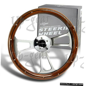 N[bL _[NEbhW-p[18 Obv5N[3X|[NBe[WXeAOzC[ Dark Wood W-Power 18" Grip 5-Hole Chrome 3-Spoke Vintage Steering Wheel