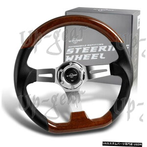 N[bL _[NEbhW-p[13.5 Obv6N[3X|[NBe[W343mmXeAOzC[ Dark Wood W-Power 13.5" Grip 6-Hole Chrome 3-Spoke Vintage 343mm Steering Wheel
