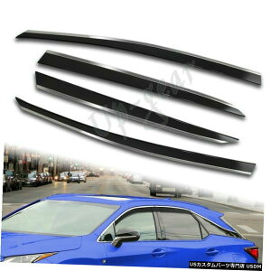 N[bL 2016-2018NTXRX350RX450HEBhEoCU[NbvIW /N[[fBOX[N4PC For 2016-2018 Lexus RX350 RX450H Window Visor Clip On W/Chrome Molding Smoke 4PC