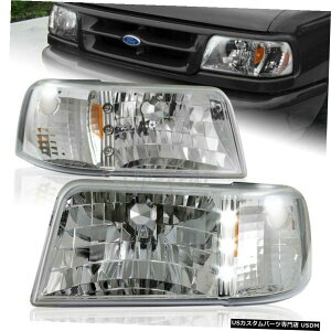 N[bL tH[hW[STXXLTXLN[nEWOLED1s[XwbhCg+Ao[tN^[ For Ford Ranger STX XLT XL Chrome Housing LED 1-Piece Headlights+Amber Reflector