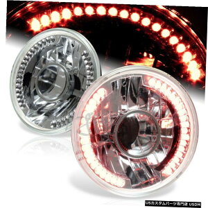 N[bL H6024H6017Ehbh7 LEDV[hr[N[nEWOvWFN^[wbhCg H6024 H6017 Round Red 7" LED Sealed Beam Chrome Housing Projector Headlights