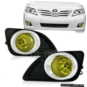 N[bL 2010-2011g^JN[nEWOCG[YtHOhCrOCg+XCb` For 2010-2011 Toyota Camry Chrome Housing Yellow Lens Fog Driving Lights+Switch