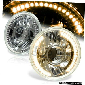 N[bL H6024H6017EhCG[7 LEDV[r[N[nEWOvWFN^[wbhCg H6024 H6017 Round Yellow 7" LED Sealed Beam Chrome Housing Projector Headlights