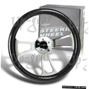 N[bL J[{t@Co[bNW-p[18 Obv5N[3X|[NBe[WXeAOzC[ Carbon Fiber Look W-Power 18" Grip 5-Hole Chrome 3-Spoke Vintage Steering Wheel