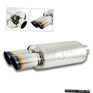 N[bL jo[T3 fAo[gXg`bvXeXEFhIGL][Xg}t[2.5Cbg Universal 3" Dual Burnt Slant Tip Stainless Weld-on Exhaust Muffler 2.5" Inlet