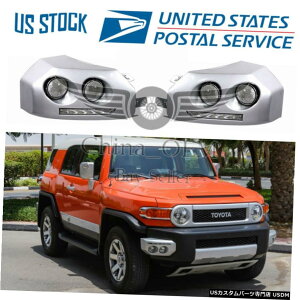N[bL 2007-2014g^FJN[U[N[LEDtgop[tHOvhCrOv For 2007-2014 Toyota FJ Cruiser Chrome LED Front Bumper Fog Lights Driving Lamps