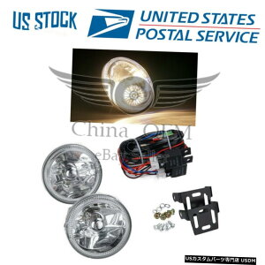 N[bL NAYtHOvLEDzCgn[jo[T4 EhN[nEWOv Clear Lens Fog Lights LED White Halo Universal 4" Round Chrome Housing Lamps