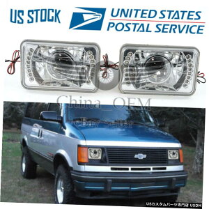N[bL 5 XNGAu[LEDN[wbhv4x6jo[ThCrOwbhCgYt 5" Square Blue LED Chrome Headlamps 4x6 Universal Driving Headlights W/lens
